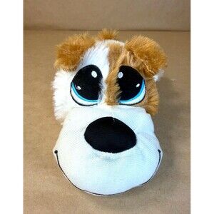 Goffa International Plush Dog White Tan Shaggy Puppy Big Blue Eyes Stuffed Anim
